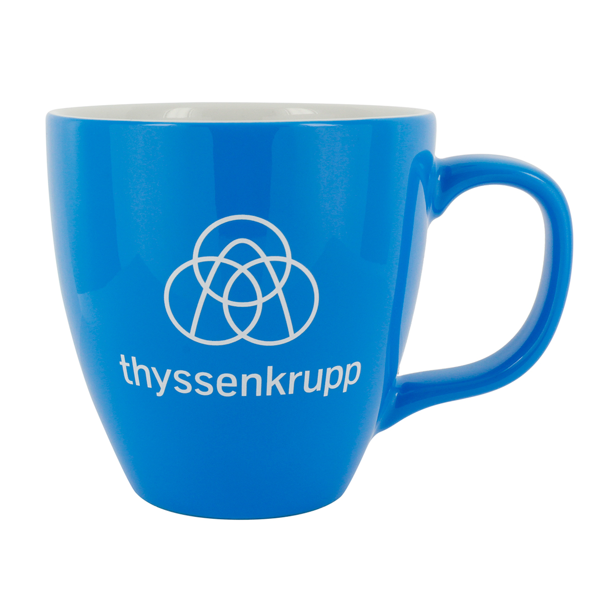 Blaue Thyssenkrupp Tasse