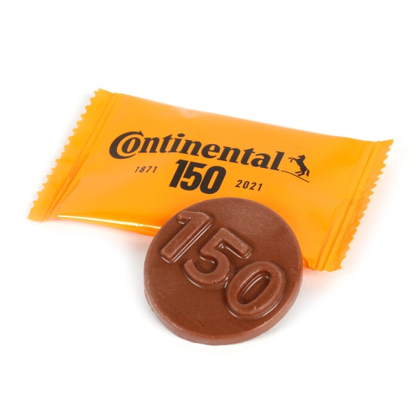 Continental Schokolade 150 Jahre mit helloranger Verpackung
