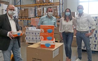 Spendenübergabe von Atemschutz-Masken an die VG Monsheim